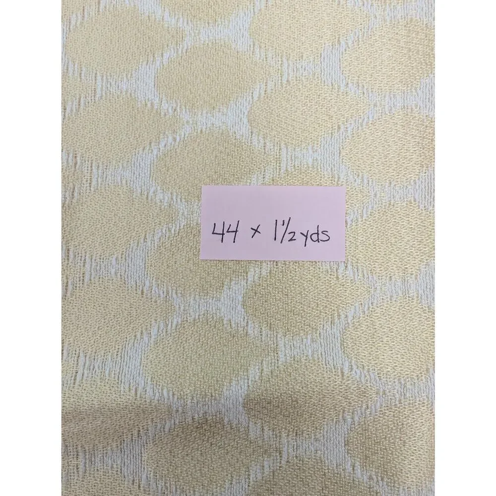 Butter Yellow Brocade Fabric Geometric Ogee Lattice Material 44